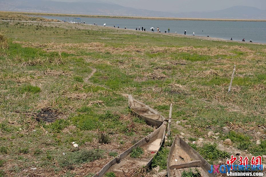 云南發(fā)布干旱橙色預(yù)警 杞麓湖大面積干涸